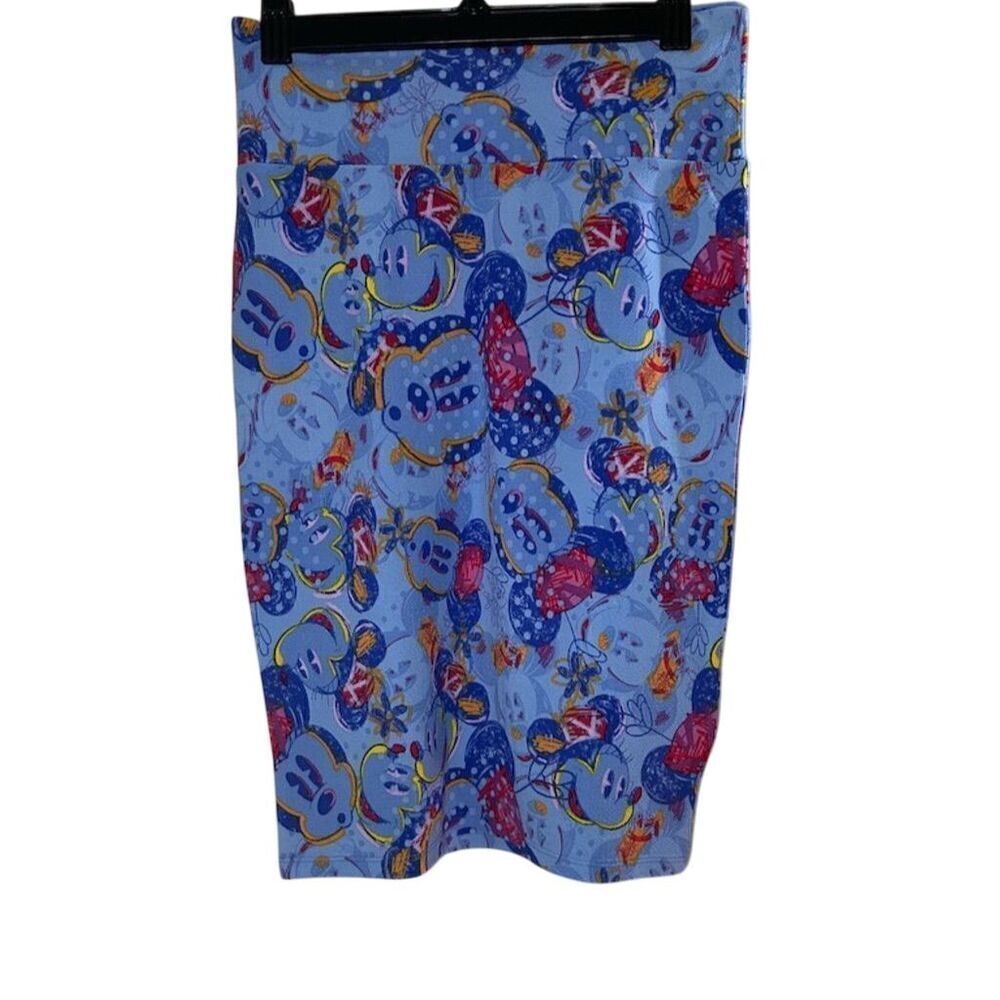 LuLaRoe Disney Mickey & Minnie Mouse Cassie Skirt S Multicolor Knee Length